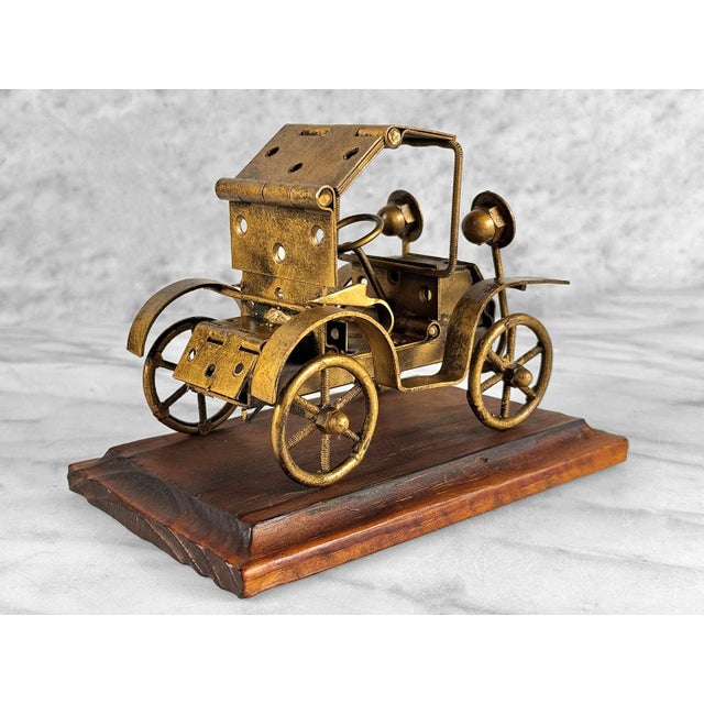 Vintage Steampunk Brutalist Spanish Metal Art Car Sculpture For Sale - Image 4 of 9