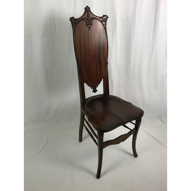 Early 20th Century Coat of Arms / Shield Chair in Flame Mahogany | Chairish