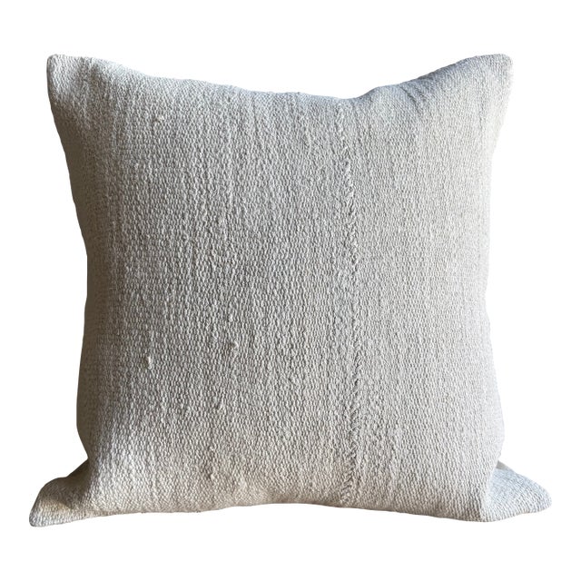 Vintage Rug Pillow Cover With Original Seams For Sale