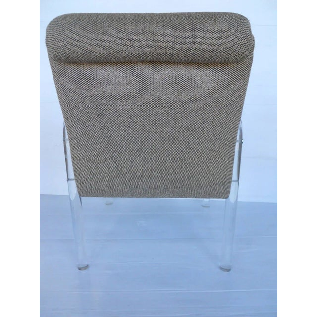 Textile Set of Four Lucite Dining Chairs by Lion in Frost For Sale - Image 7 of 9