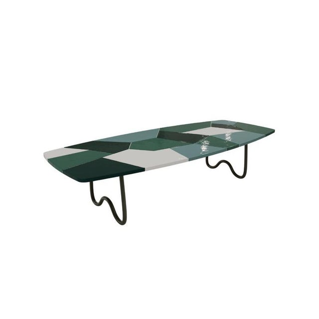 Contemporary Malone Coffee Table in Ceramic with Plywood and Metal by Popus Editions For Sale - Image 3 of 13