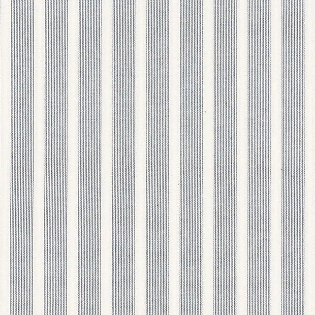 Farmhouse Sample - Schumacher Jean Stripe Fabric in Navy For Sale - Image 3 of 3