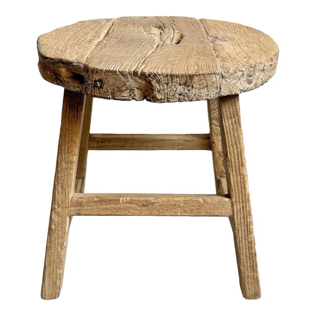 Rustic Farm Wheel Side Table For Sale