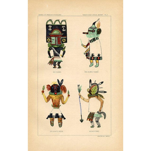 Original Native American Kachina print. Kachinas represented spirits or personifications of the real world and were an...