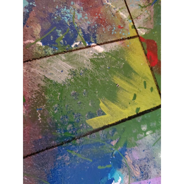 Contemporary "Working All the Angles" Contemporary Postmodern Style Abstract Acrylic Painting by Sharon For Sale - Image 3 of 5