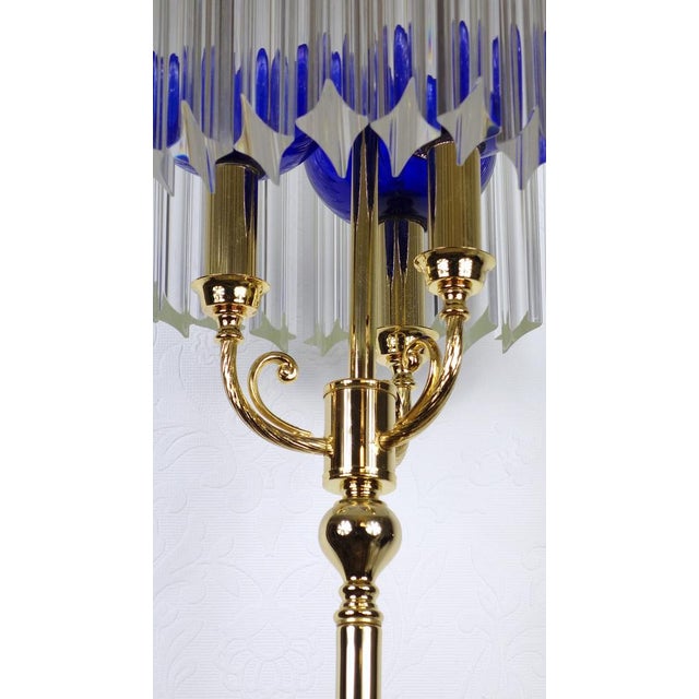 Gold-Plated Brass and Murano Glass Floor Lamp from Venini, 1990s For Sale - Image 12 of 17