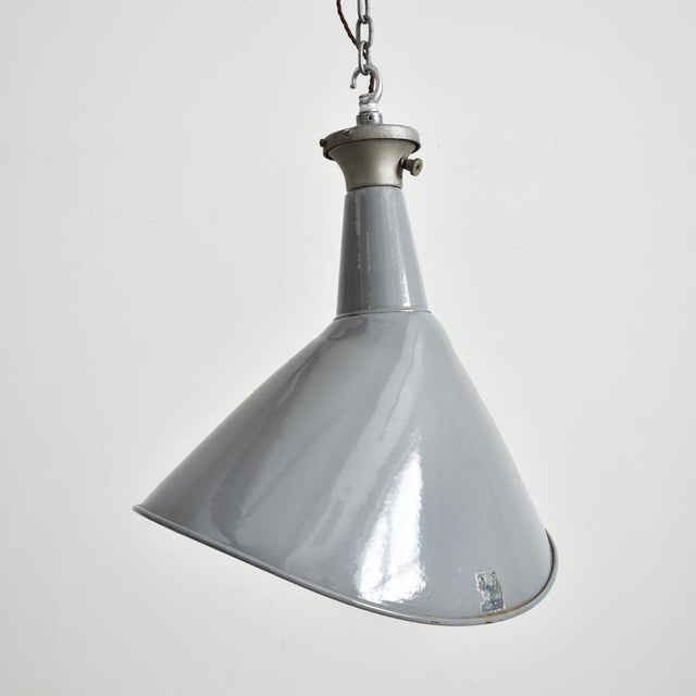 1950s Industrial Elliptical Pendant Light by by Benjamin Crysteel, 1950s For Sale - Image 5 of 5