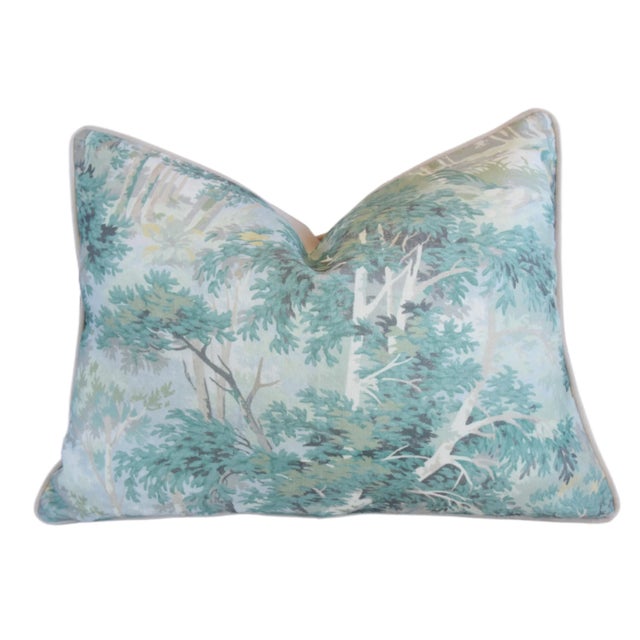 Textile Colefax & Fowler Arden Tapestry Forest Trees Feather/Down Pillow 24" X 18" For Sale - Image 7 of 8