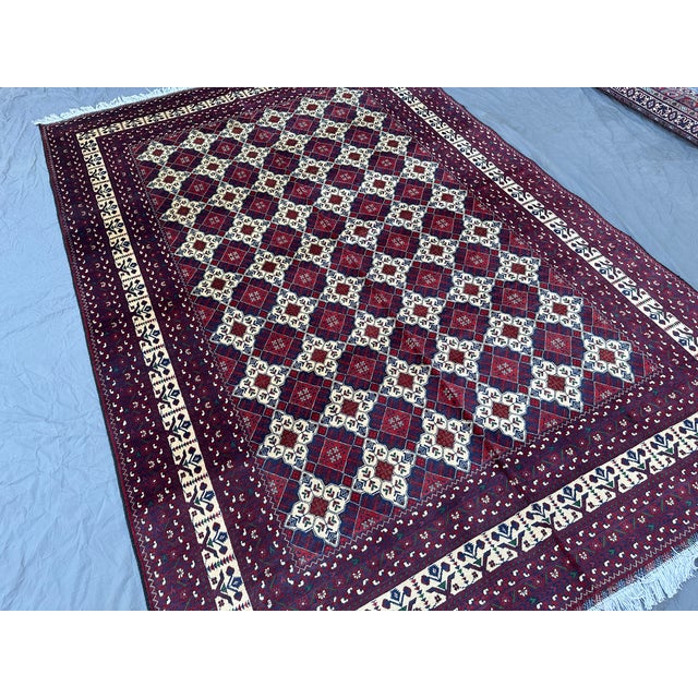 Fine Quality Crimson Khal Mohammadi Hand-Knotted Wool Rug - 6'5" X 9'6" For Sale - Image 9 of 12