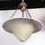 Off-white Art Deco Basin Form Acid Etched Green Gold & White Glass Pendant Signed Daum For Sale - Image 8 of 16