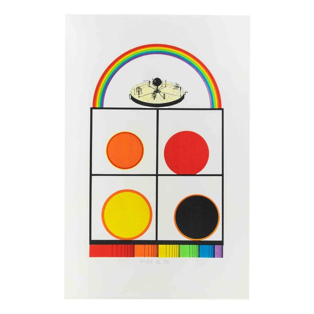 Lucio Del Pezzo, The Sun, 1972, Lithograph For Sale