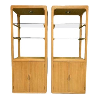 1970s Matched Pair of Pencil Reed Etageres in the Style of Gabriella Crespi For Sale