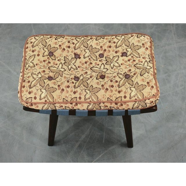 Mid-Century Beech Stool with Cushion from TON, Czechoslovakia, 1956 For Sale - Image 10 of 12