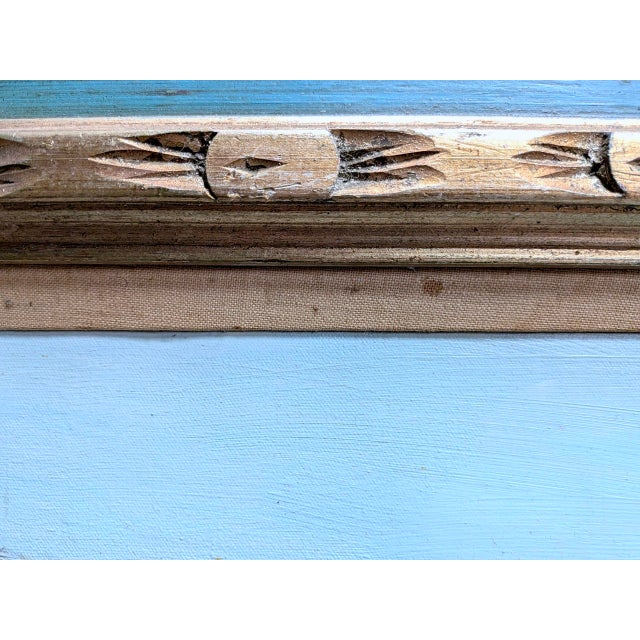 1970s Audrey Myrick Original Coastal Seascape Oil on Canvas in Carved Gilt Frame For Sale - Image 10 of 13