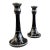 Black Glass Candlesticks For Sale