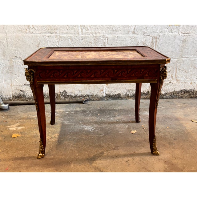 French Late 19th Century Louis XV Revival Marble Top Side Table For Sale - Image 3 of 10