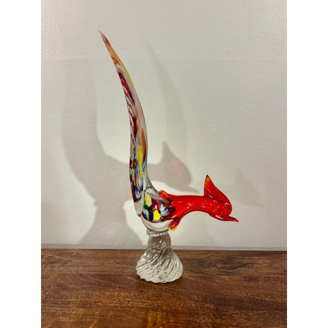 Mid-Century Modern 1960s Murano Hand Blown Glass Pheasant Sculpture, Made in Italy For Sale - Image 3 of 11