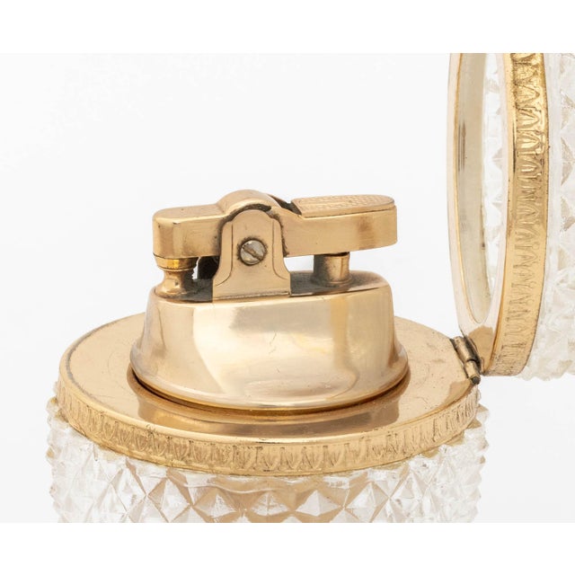 Late 20th Century French Gilt Metal and Crystal Table Lighters, 5 For Sale - Image 5 of 8