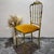 Vintage Italian Chiavari Chair in Brass with Yellow Velvet Upholstery, 1950s For Sale - Image 6 of 12