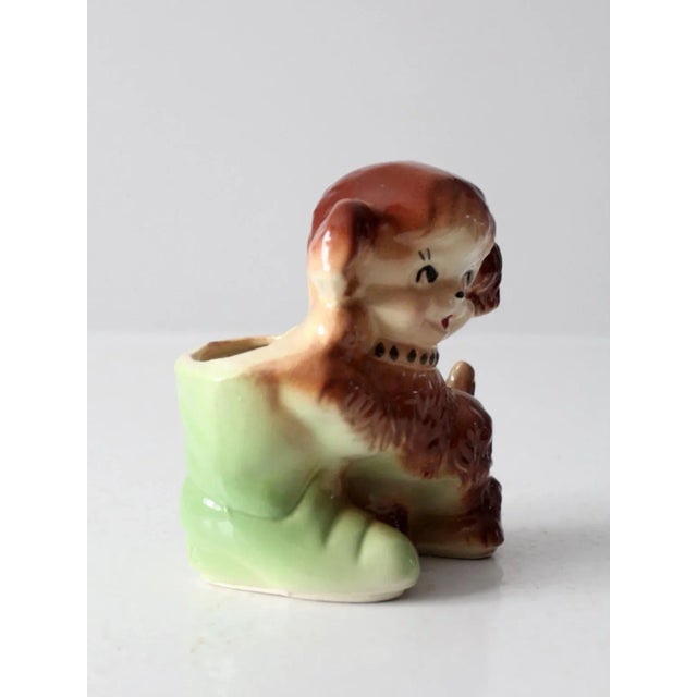 Brown Vintage Shawnee Pottery Puppy Planter Vase For Sale - Image 8 of 10