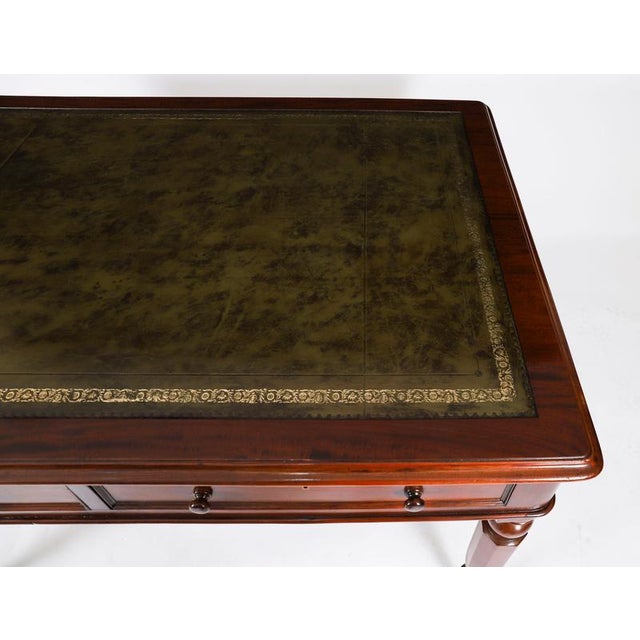 Gold Antique 19th Century Victorian Partners Writing Desk For Sale - Image 8 of 18