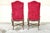 Vintage Italian Regency Style Carved Walnut Red Fabric Dining Chairs - Set of 6 For Sale - Image 11 of 12