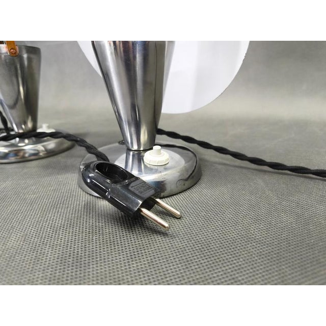 Bauhaus Chrome Adjustable Table Lamps, Former Czechoslovakia, 1930s, Set of 2 For Sale - Image 11 of 15