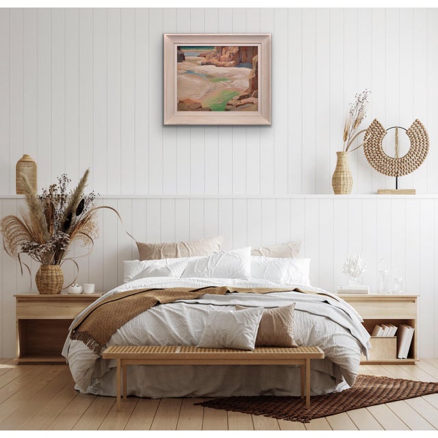 Stanley Horace Gardiner, Tide Pools, Porthcurno Beach, Cornwall. 1930s, Oil Painting, Framed For Sale - Image 15 of 18