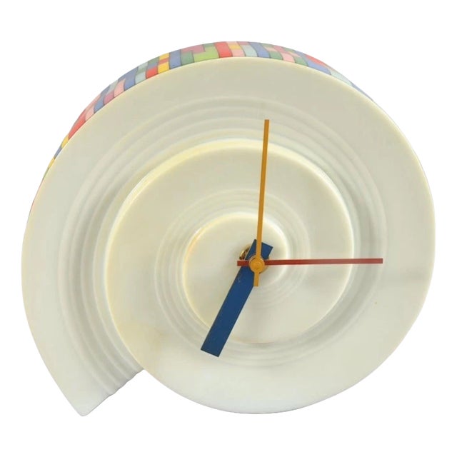Line Table Clock in Porcelain by Ambrogio Pozzi for Rosenthal, Germany, 1960 For Sale