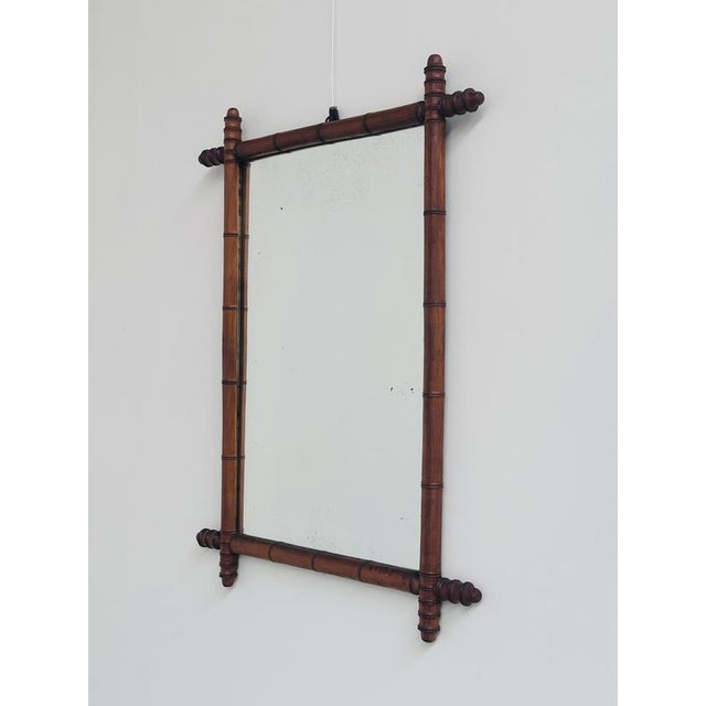 Antique Faux Bamboo Mirror, France For Sale - Image 3 of 14