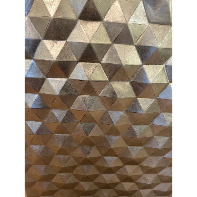 Very Large 3 Dimensional Geometric Silverleaf Wall Sculpture For Sale - Image 9 of 10