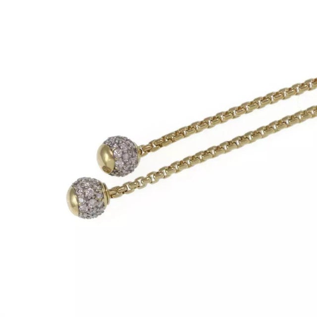 David Yurman Long Necklace Pendant Diamond Smoky Quartz 18k Gold Long Chain 64" For Sale - Image 4 of 5