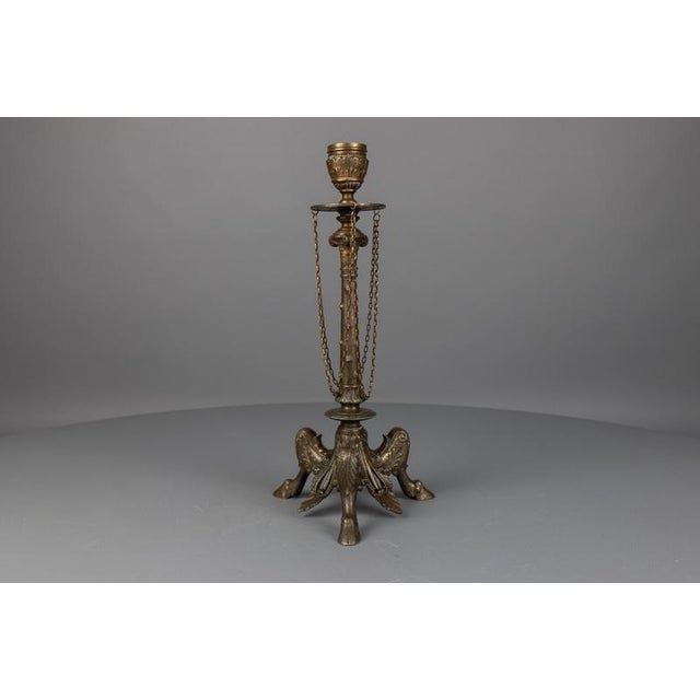 Late 19th Century Napoleon III French Spelter Candleholder, 1890s For Sale - Image 11 of 18