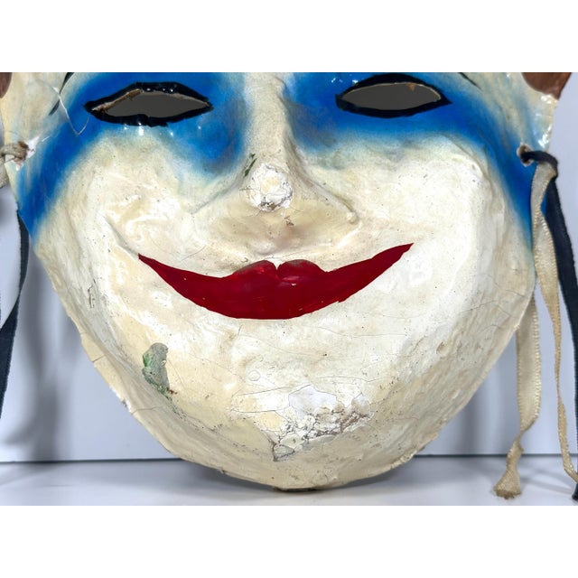 Mexican Papier Mache Payaso Jester Mask signed Orozco c. 1950s For Sale - Image 6 of 10