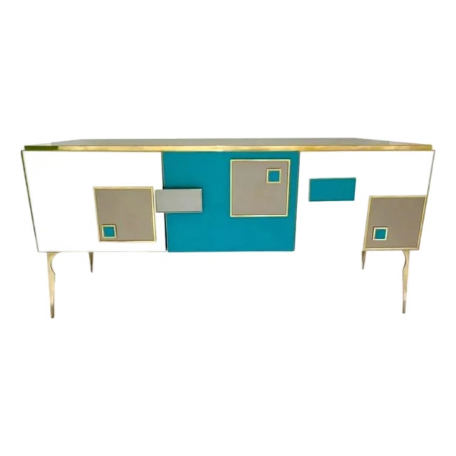 Mid-Century Modern Italian Art Deco Style Sideboard / Credenza Cabinet For Sale