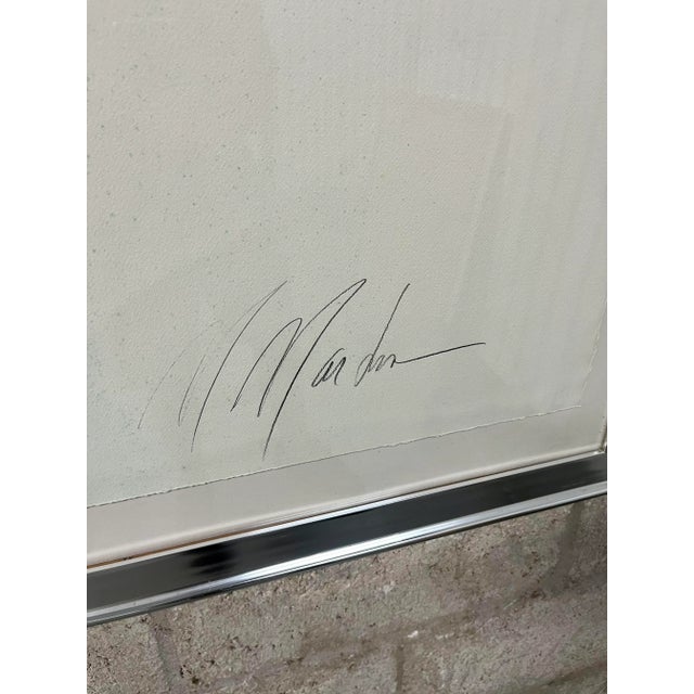 1970s Postmodern Abstract Washed Colors Framed Painting Signed in Pencil by the Artist For Sale - Image 11 of 13