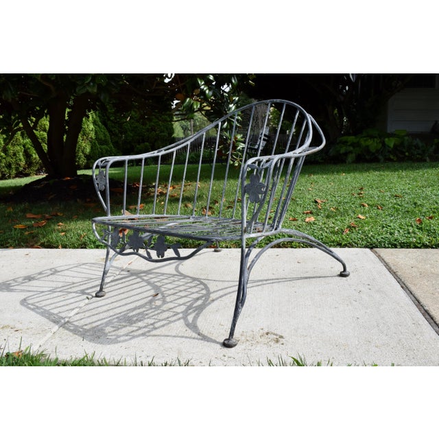 1960s Wrought Iron Faux Bois Garden Chair in Dogwood Form, 1960s For Sale - Image 5 of 11