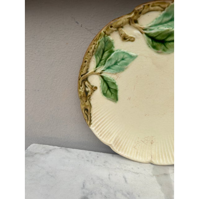 Rustic Small German Majolica Apples Plate Circa 1920 For Sale - Image 3 of 5