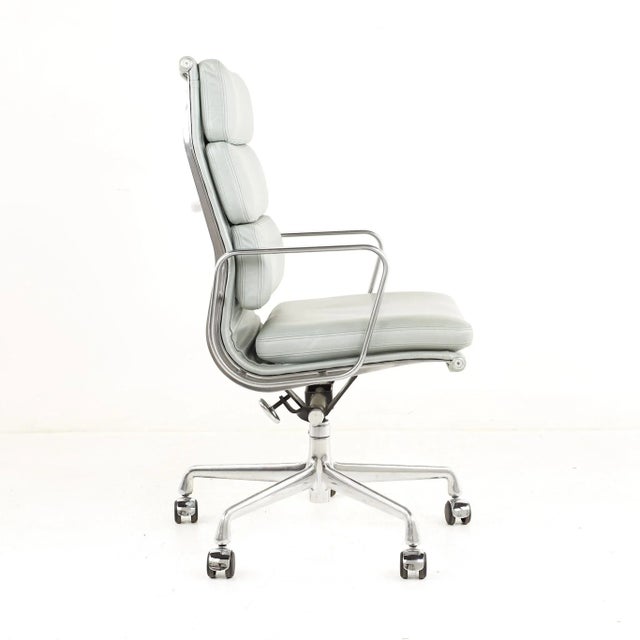 Eames Eames Mid Century Blue Gray Soft Pad Chair For Sale - Image 4 of 9