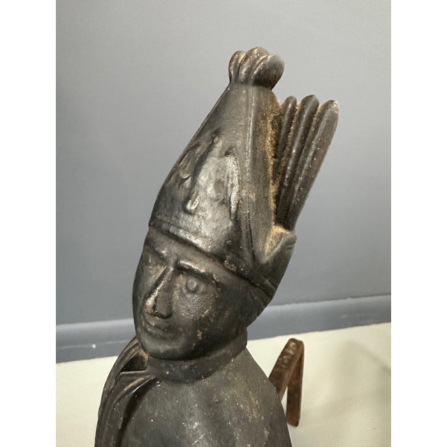 Late 19th Century Pair of 19th Century Hessian Soldiers Antique Andirons For Sale - Image 5 of 6