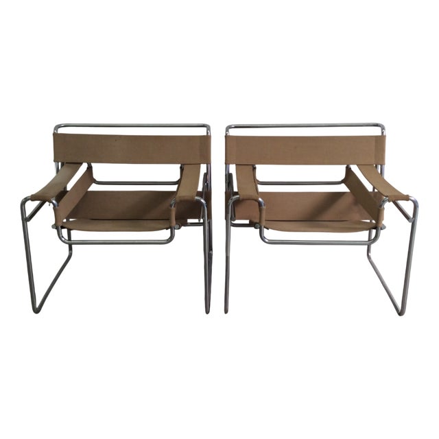 Wassily Armchairs by Marcel Breuer for Gavina, Set of 2 For Sale