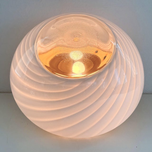 Mid-Century Modern Italian Magic Eye Murano Glass Flush Mount by Venini, 1970s For Sale - Image 17 of 18