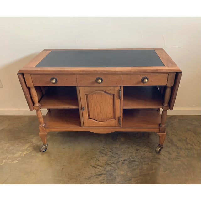Mid 20th Century Thomasville Rolling Buffet Bar Cart For Sale - Image 12 of 12
