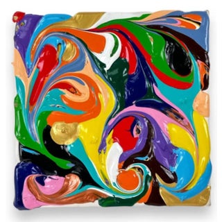 Eduardo Guelfenbein, Chilean Liquid Abstraction Color Swirl Acrylic Polymer Eduardo Guelfenbein, c. 20th Century For Sale