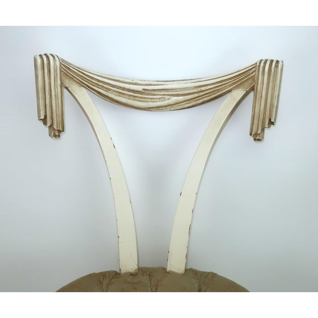 Mid-Century Modern Grosfeld House Accent Chair With Hand Carved Swag Detail, 1940's For Sale - Image 3 of 15