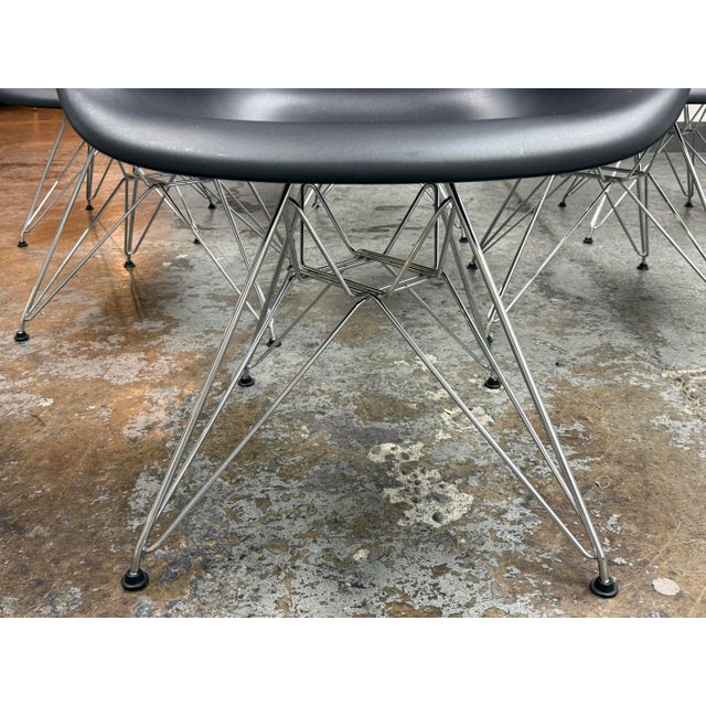 Chrome Charles & Ray Eames for Vitra Eames Plastic Dar Armchair, Set of Six For Sale - Image 8 of 12