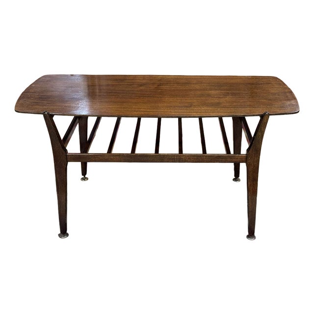 English Coffee Table in Mahogany and Beech, 1970s For Sale