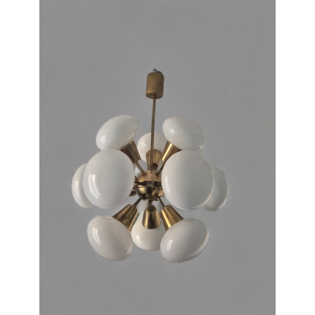 1960s Mid-Century Sputnik Chandelier in Brass and Glass from Kamenický Šenov, Czech, 1960s For Sale - Image 5 of 10