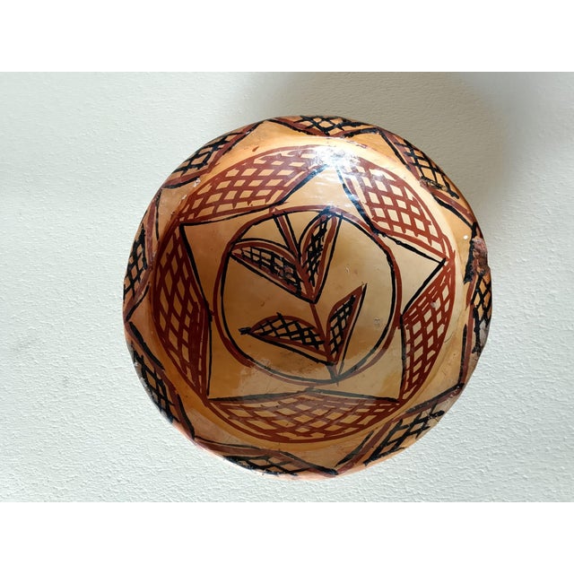 Antique Berber Terracotta Bowl with Geometric Motifs, 1890s For Sale - Image 9 of 9