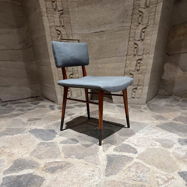 Wood 1960s Eight Mahogany Bronze Custom Dining Chairs Arturo Pani Mexico City For Sale - Image 7 of 11